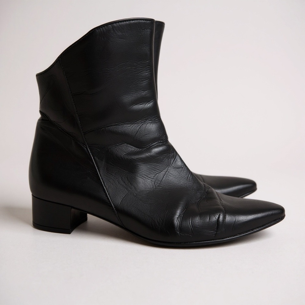Lavorazione Artigiana Women’s Italian Leather Pointed Toe Ankle boots 9.5 Black